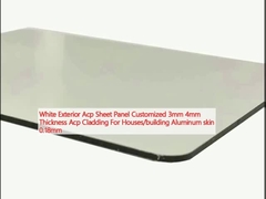Weiße Außen Acp-Blattplatte 3 mm 4 mm Dicke Acp Verkleidung für Häuser / Gebäude Aluminiumhaut 0,18 mm
