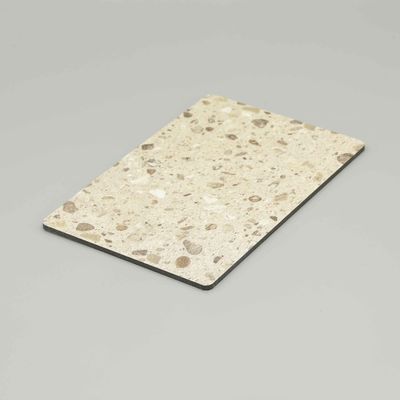 Lichtgelbe Terrazzo-Marmor-Aluminium-Verbundplatte A2 4mm Verbundplatte